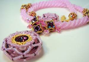 Morgan Le Fay - Antique Pink & Amethyst 2 Morgan Le Fay version in Antique Pink with Amethyst Rivoli and 24K Gold Charlottes